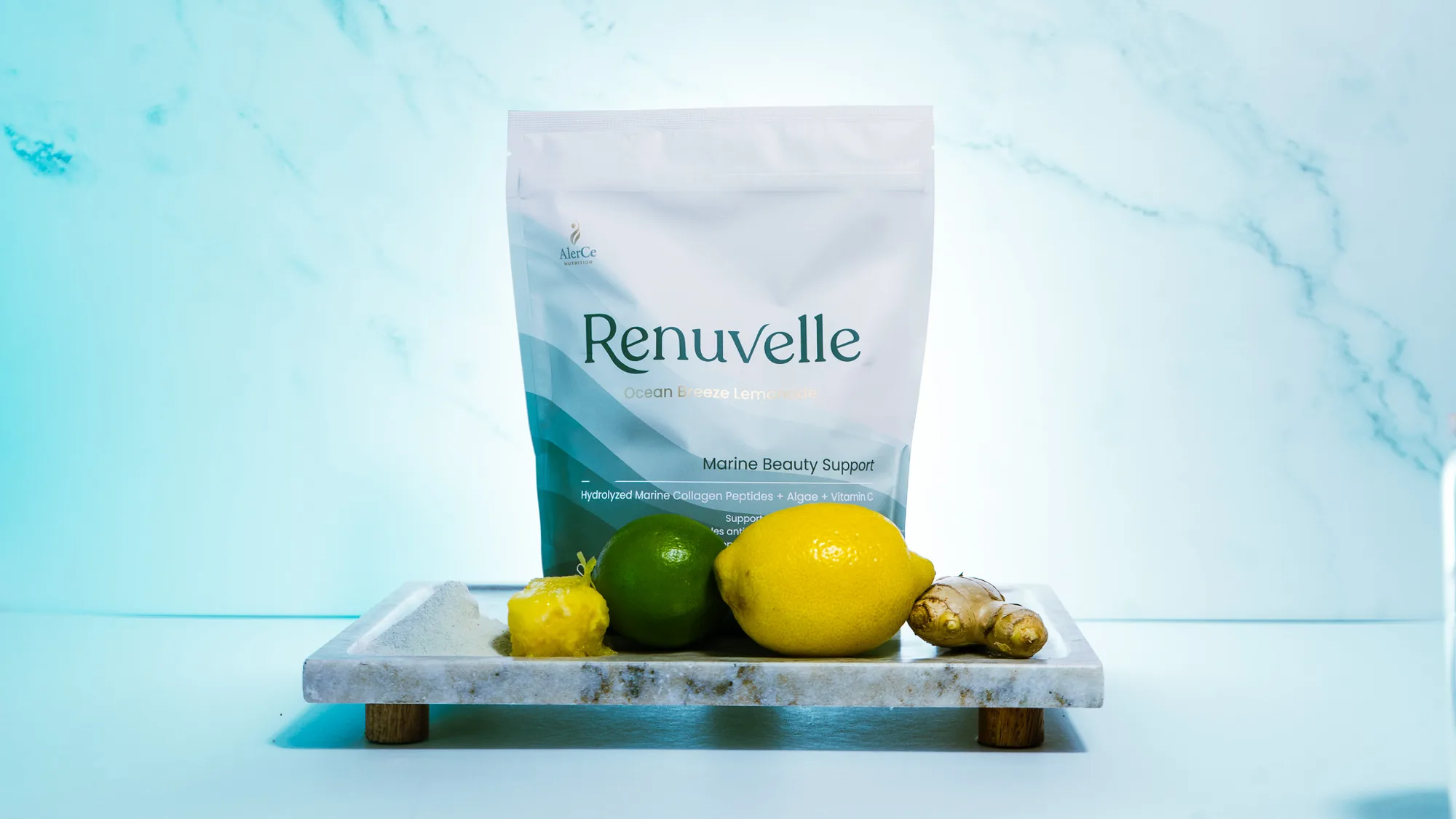 Renuvelle pouch with lemons